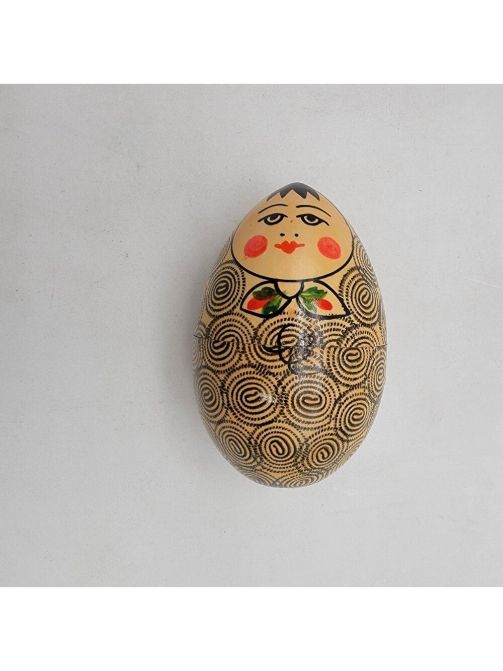 Ukrainian Matryoshka Nesting Dolls Wood Folk Art Egg Set Of 3 Hand-Painted